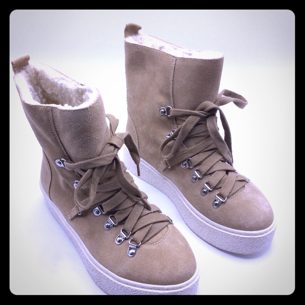 Jslides NWT bolt suede faux fur lined boots